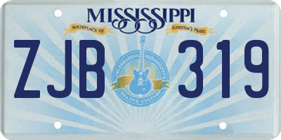 MS license plate ZJB319