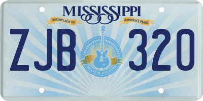MS license plate ZJB320