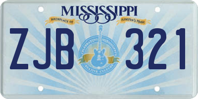 MS license plate ZJB321