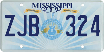 MS license plate ZJB324
