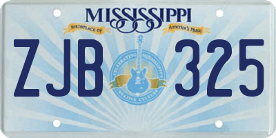 MS license plate ZJB325