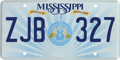 MS license plate ZJB327