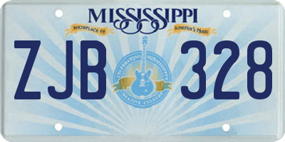 MS license plate ZJB328