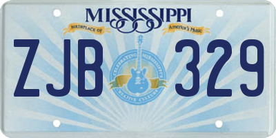 MS license plate ZJB329