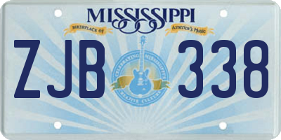 MS license plate ZJB338