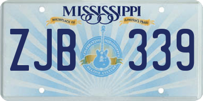 MS license plate ZJB339