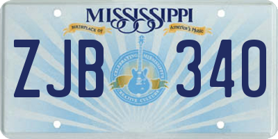 MS license plate ZJB340
