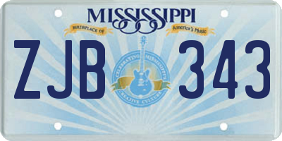 MS license plate ZJB343