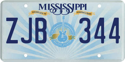 MS license plate ZJB344