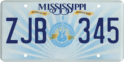 MS license plate ZJB345