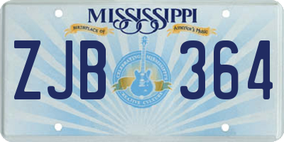 MS license plate ZJB364
