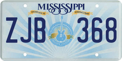 MS license plate ZJB368