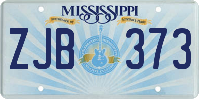 MS license plate ZJB373