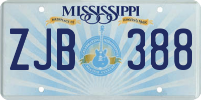 MS license plate ZJB388