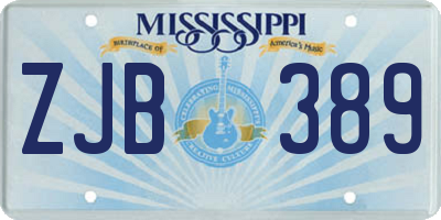 MS license plate ZJB389
