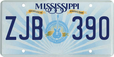 MS license plate ZJB390