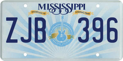 MS license plate ZJB396