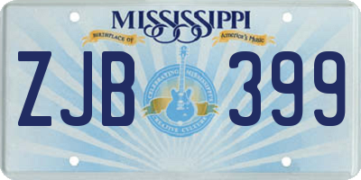 MS license plate ZJB399
