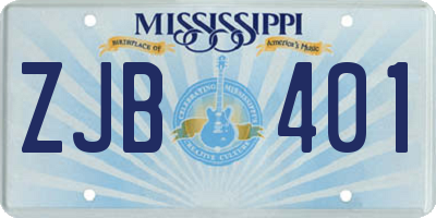 MS license plate ZJB401