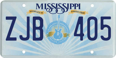 MS license plate ZJB405