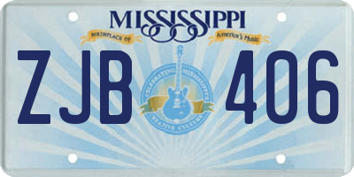 MS license plate ZJB406
