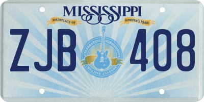 MS license plate ZJB408