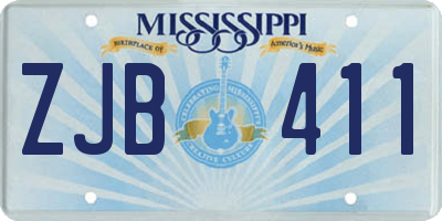 MS license plate ZJB411