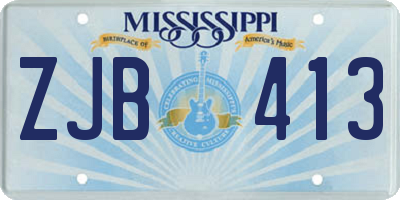 MS license plate ZJB413