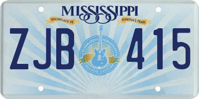 MS license plate ZJB415