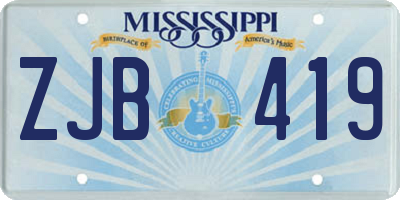 MS license plate ZJB419