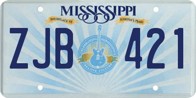 MS license plate ZJB421