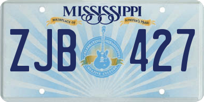 MS license plate ZJB427