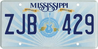 MS license plate ZJB429