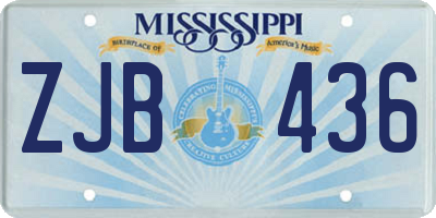MS license plate ZJB436