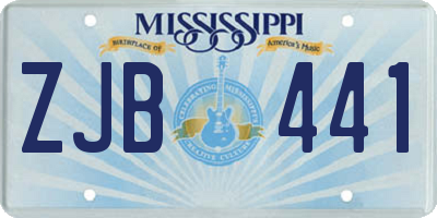 MS license plate ZJB441