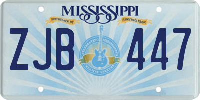 MS license plate ZJB447