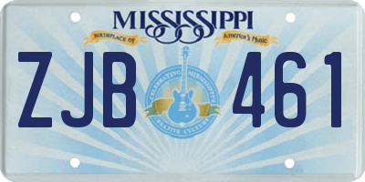 MS license plate ZJB461