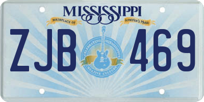 MS license plate ZJB469