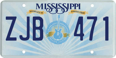 MS license plate ZJB471