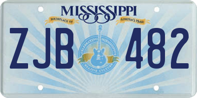 MS license plate ZJB482