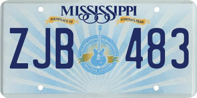 MS license plate ZJB483