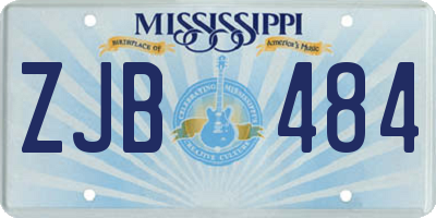 MS license plate ZJB484
