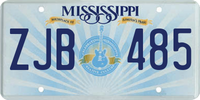 MS license plate ZJB485