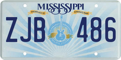 MS license plate ZJB486