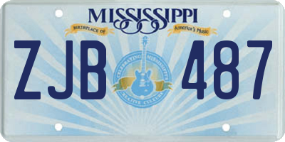 MS license plate ZJB487