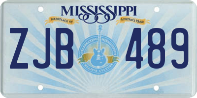 MS license plate ZJB489