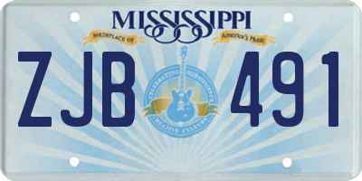 MS license plate ZJB491