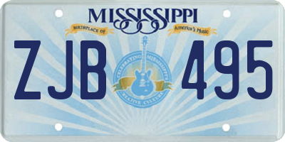 MS license plate ZJB495