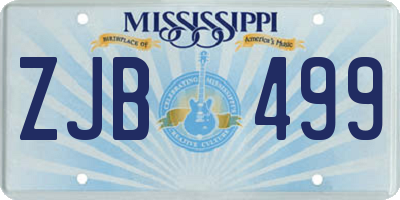 MS license plate ZJB499