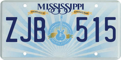 MS license plate ZJB515
